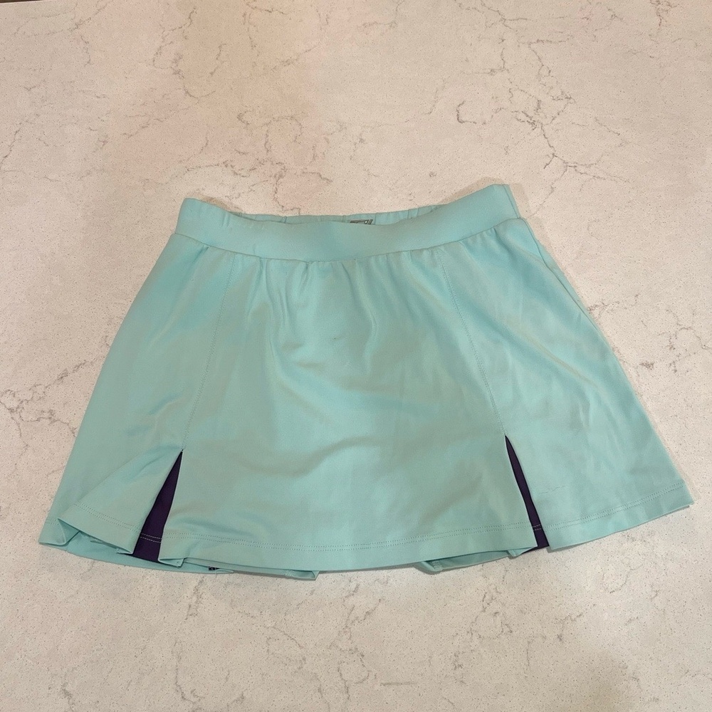 Tail Womens Small Aqua Teal Pleated Athletic Skort Mesh Pockets Pickleball Tenni